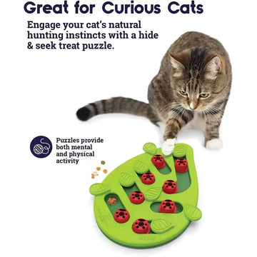 Cat Puzzle & Play Buggin Out Green Interactive Treat Toy Feline